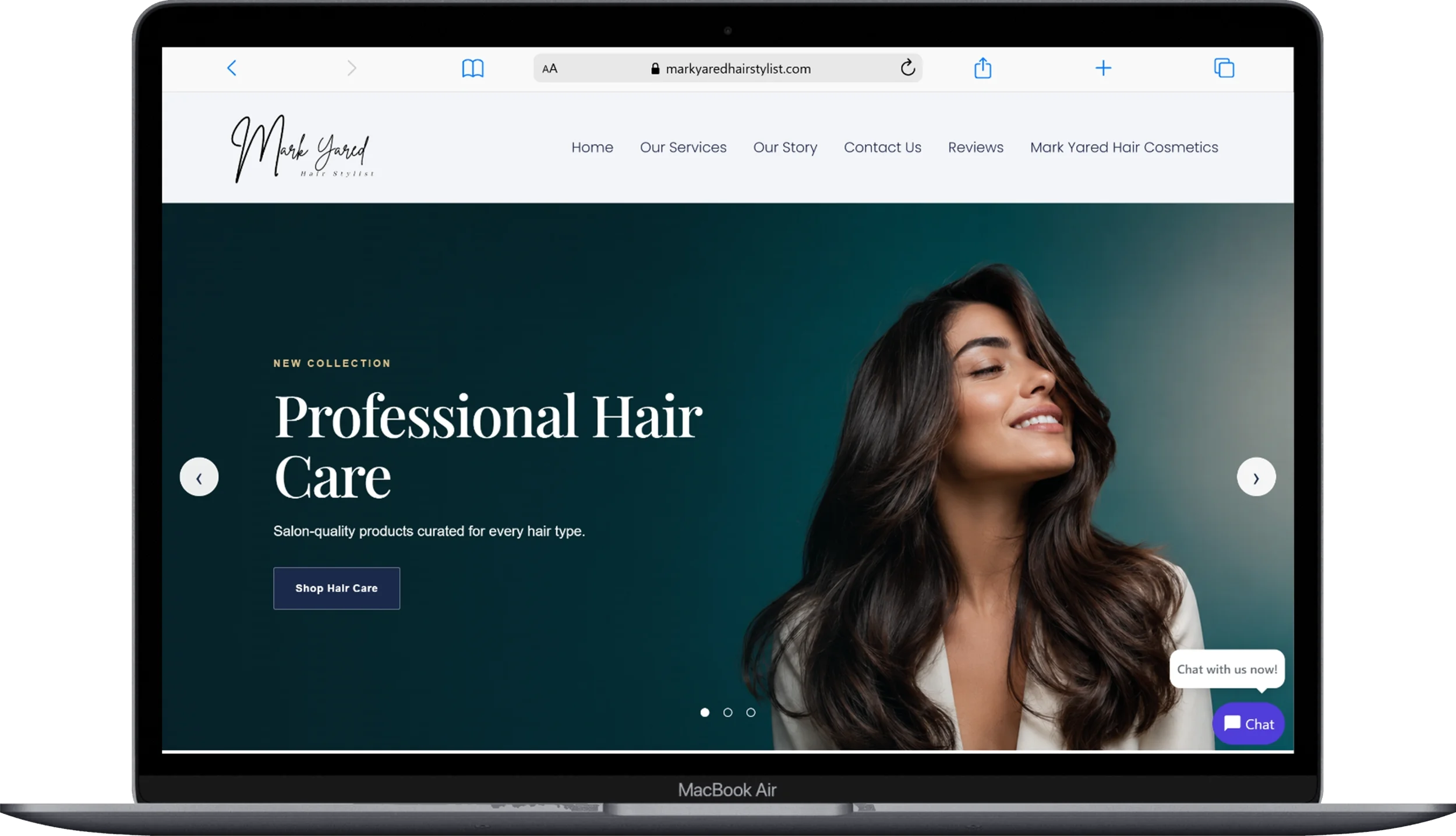 Mark Yared Hair Cosmetics e-commerce screenshot
