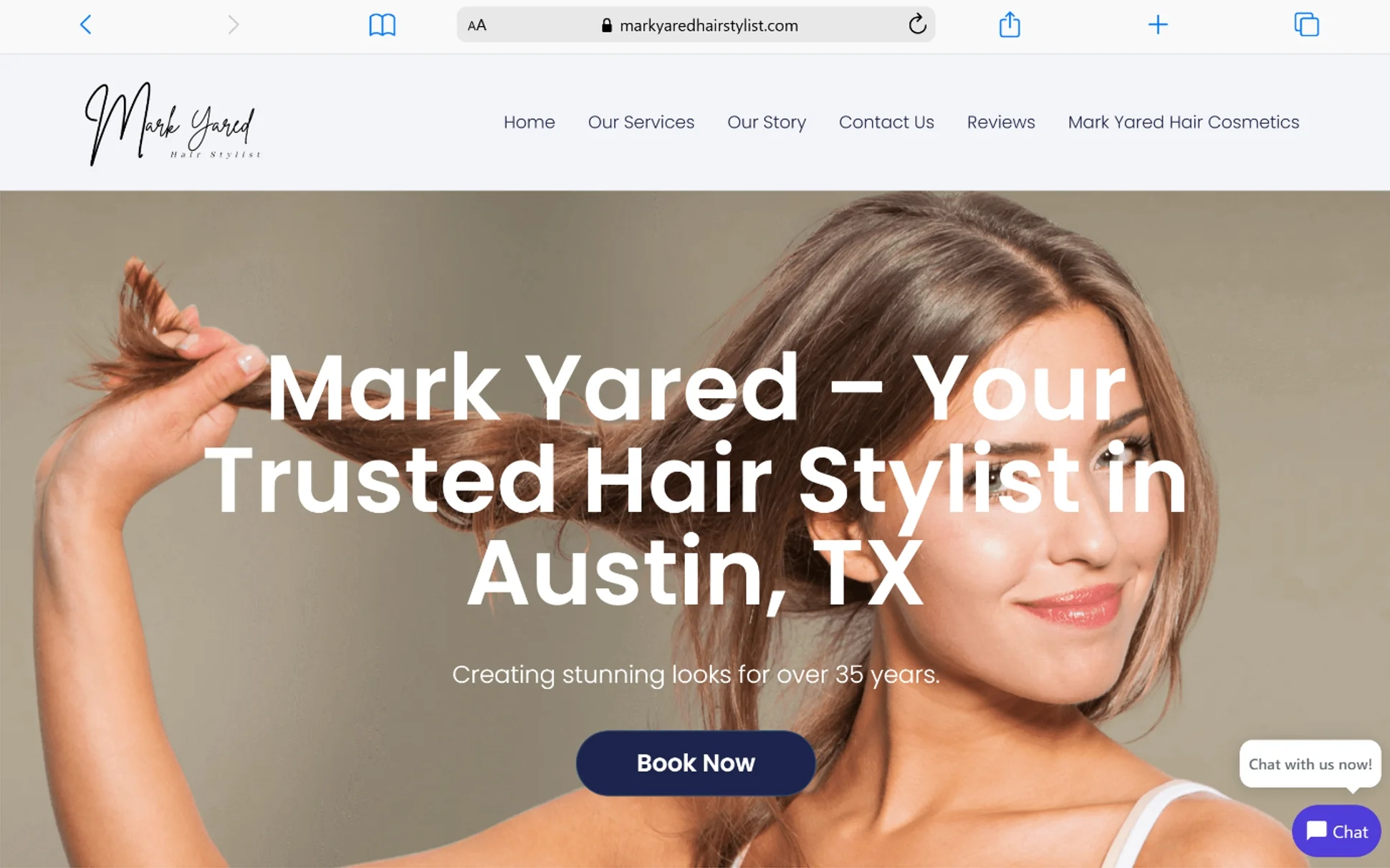 Mark Yared Hair Stylist website screenshot